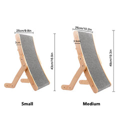 3-in-1 Wooden Cat Scratcher Lounge Bed - Detachable Scratching Post & Claw Grinding Toy