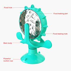 Interactive Pet Feeder Wheel – Slow Feeder Toy for Dogs & Cats, Treat Dispensing Training Ball