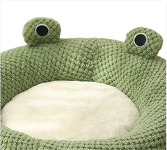 Frog-Shaped Pet Bed – Cozy Comfort for Cats & Dogs!