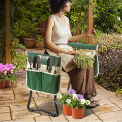 VEVOR Versatile Garden Kneeler and Seat - 330 Lbs Capacity, Comfortable 8" EVA Pad, Foldable Stool with Tool Bag - Perfect Gift for Gardening Enthusiasts, Seniors, and Parents