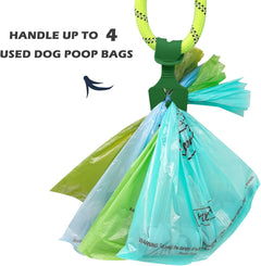 Dog Poop Bag Carrier for Leash – Hands-Free Silicone Waste Holder, Portable Doggie Poo Carrier (2 Pack, Forest Green)