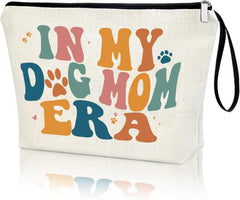 Dog Mom Makeup Bag – "In My Dog Mom Era" Zipper Pouch, Travel Cosmetic Bag for Dog Lovers & New Pet Owners