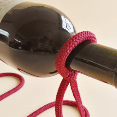 Suspended Rope Wine Bottle Holder – Unique Floating Wine Display for Home & Bar Decor