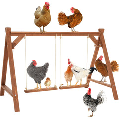 Chicken Perch with Swings – Wooden Roosting Bars for 6-8 Hens