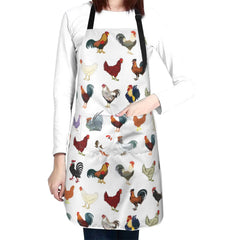 Rooster Apron – Unisex Chicken Apron with 2 Pockets, Adjustable Bib for Cooking, Baking & Gardening