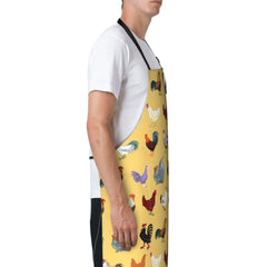 Rooster Apron – Unisex Chicken Apron with 2 Pockets, Adjustable Bib for Cooking, Baking & Gardening