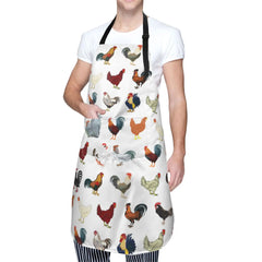 Rooster Apron – Unisex Chicken Apron with 2 Pockets, Adjustable Bib for Cooking, Baking & Gardening