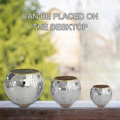 Hanging Disco Ball Planter – Retro Mirror Plant Pot with Chain, Stylish Home & Garden Decor