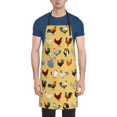 Rooster Apron – Unisex Chicken Apron with 2 Pockets, Adjustable Bib for Cooking, Baking & Gardening