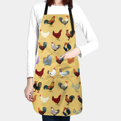 Rooster Apron – Unisex Chicken Apron with 2 Pockets, Adjustable Bib for Cooking, Baking & Gardening