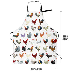 Rooster Apron – Unisex Chicken Apron with 2 Pockets, Adjustable Bib for Cooking, Baking & Gardening