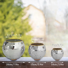 Hanging Disco Ball Planter – Retro Mirror Plant Pot with Chain, Stylish Home & Garden Decor