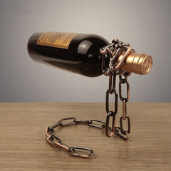 Magic Iron Chain Wine Bottle Holder – Floating Metal Wine Rack for Home & Bar