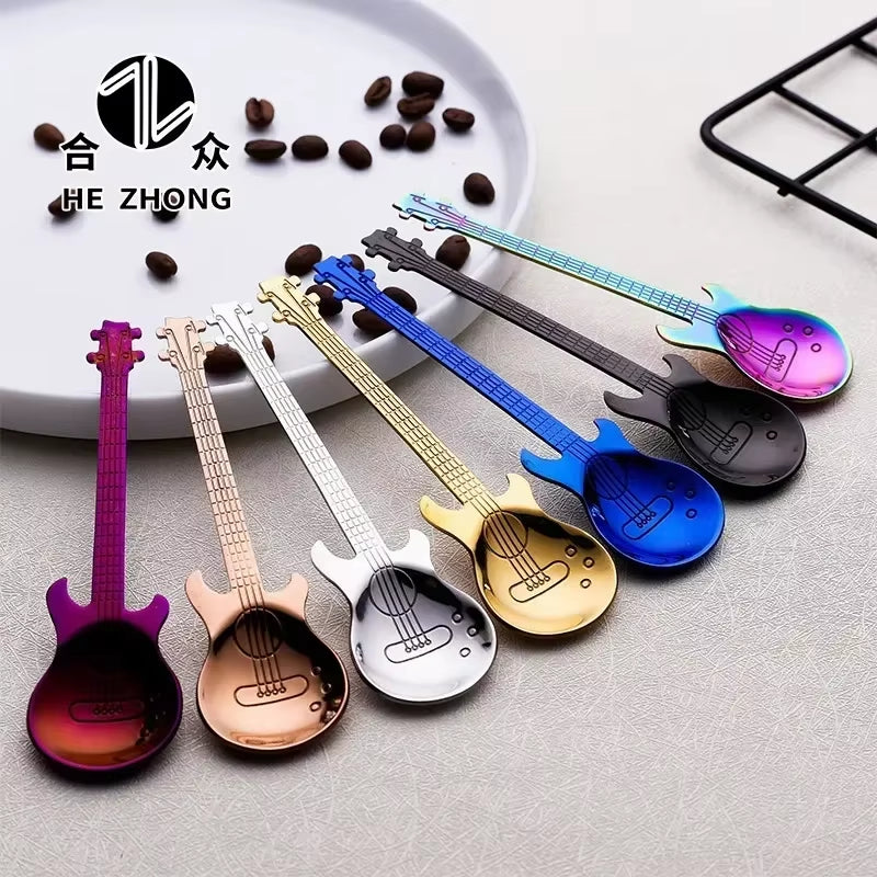 Stainless Steel Guitar-Shaped Coffee & Tea Spoon