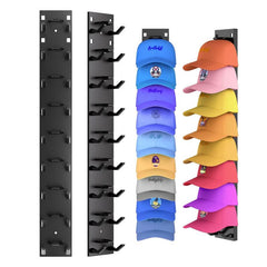 Premium Hat Organizer - Wall-Mounted Rack for Up to 20 Baseball Caps, Adjustable Multi-Layer Hanger for Closet or Door Storage