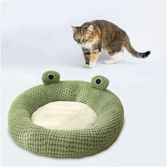 Frog-Shaped Pet Bed – Cozy Comfort for Cats & Dogs!