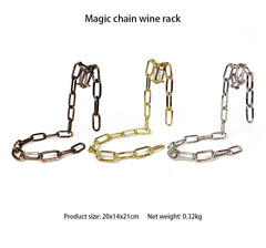 Magic Iron Chain Wine Bottle Holder – Floating Metal Wine Rack for Home & Bar