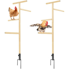 Extra Large Chicken Perch Toy – 2-Pack Wooden Roosting Bars