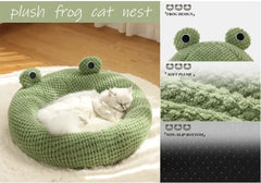 Frog-Shaped Pet Bed – Cozy Comfort for Cats & Dogs!