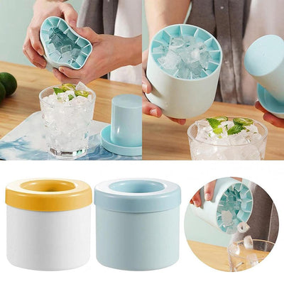 Silicone Cylinder Portable Ice Maker Bucket – Quick-Freezing Ice Tray for Home, Camping & Parties