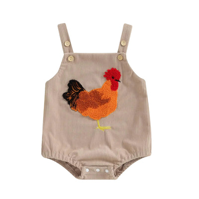 Baby Chicken Romper – Corduroy Overall for 6–9 Months