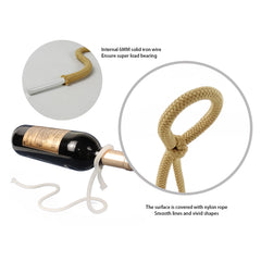 Suspended Rope Wine Bottle Holder – Unique Floating Wine Display for Home & Bar Decor